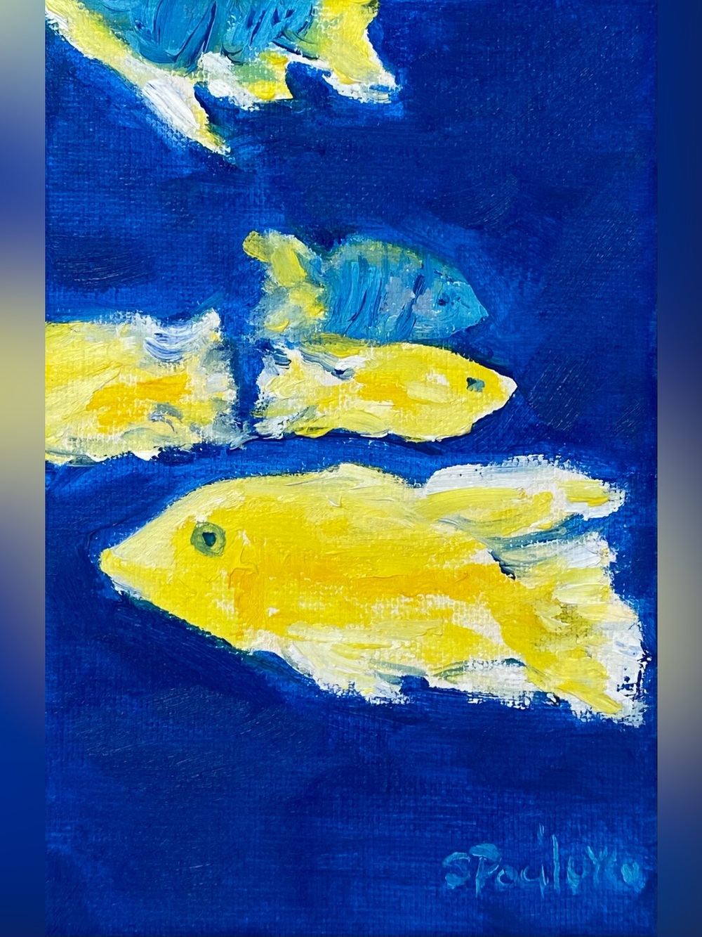 Yellow Fish 4x6” oil on canvas